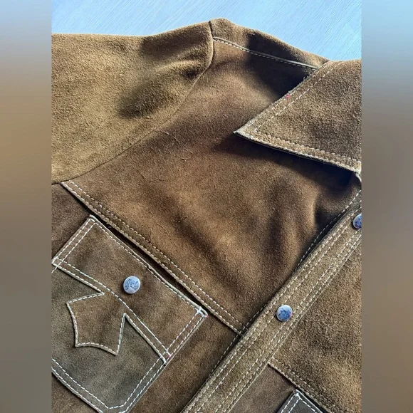 Vintage Leather Suede Rancher Jacket Western Styling Handmade Sz L - Picture 5 of 14